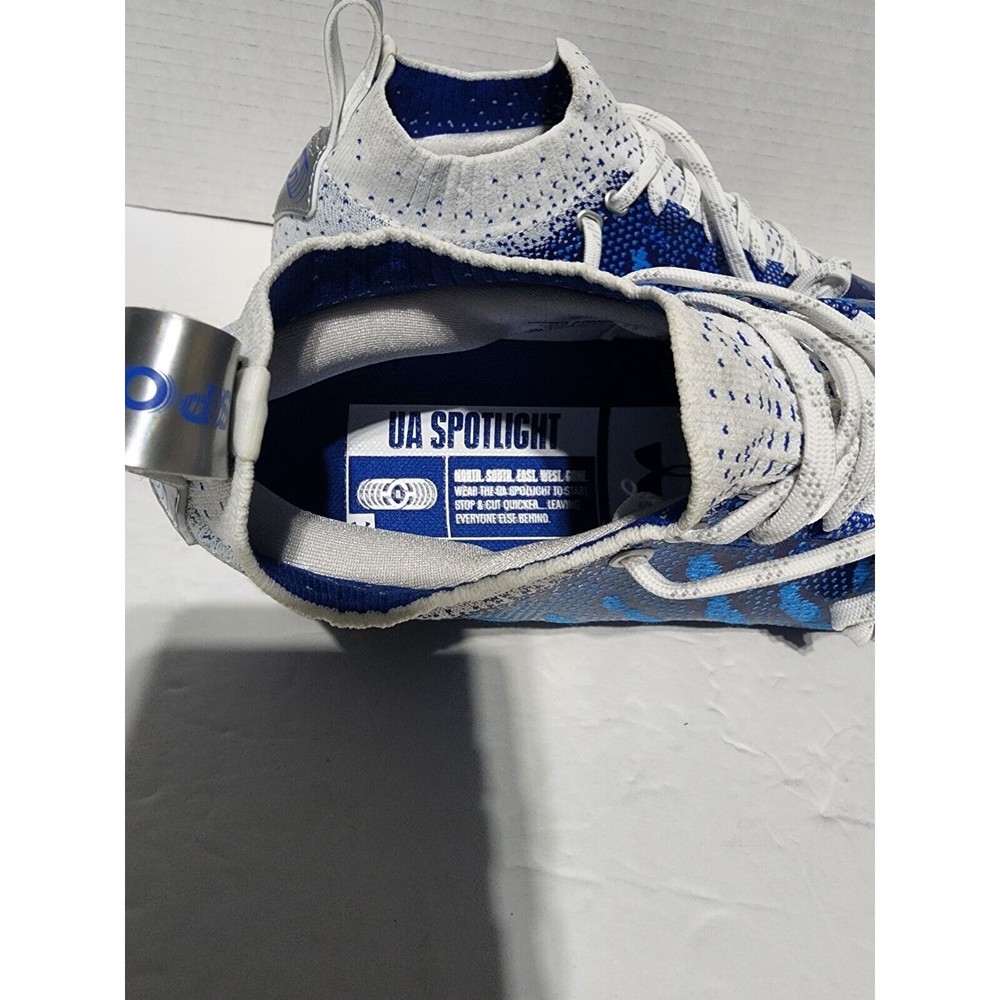 New Under Armour Spotlight Lux MC Blue Football Cleats 3022654-400 Mens Size 8.5 - Picture 8 of 9
